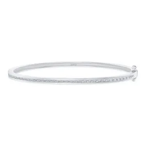 14K Gold Baguette Diamond Bangle