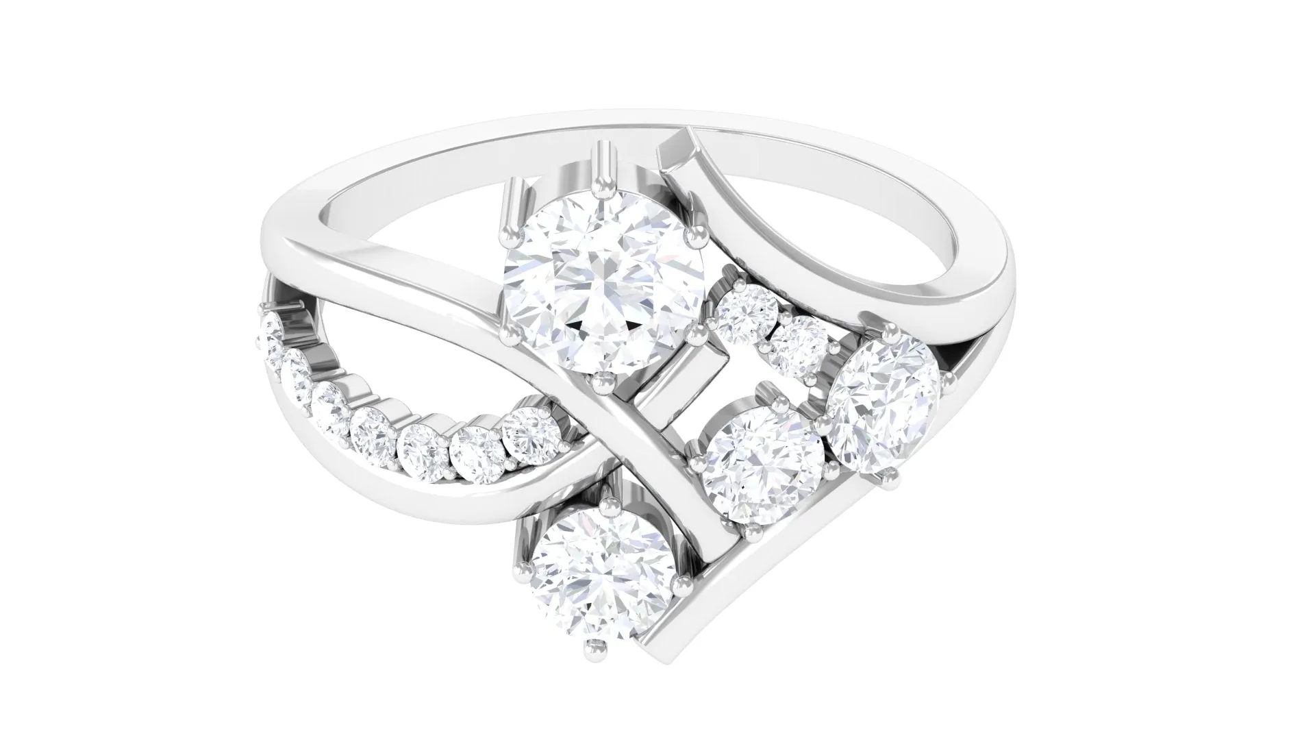 2 CT Round Moissanite Cocktail Engagement Ring