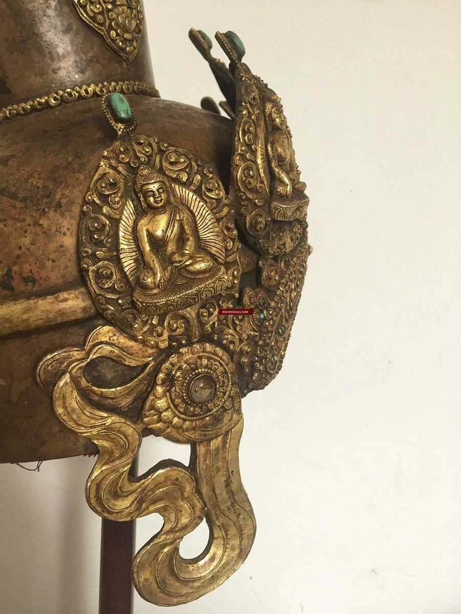985 SOLD Antique Buddhist Tantric Priest Ceremonial Diadem Crown