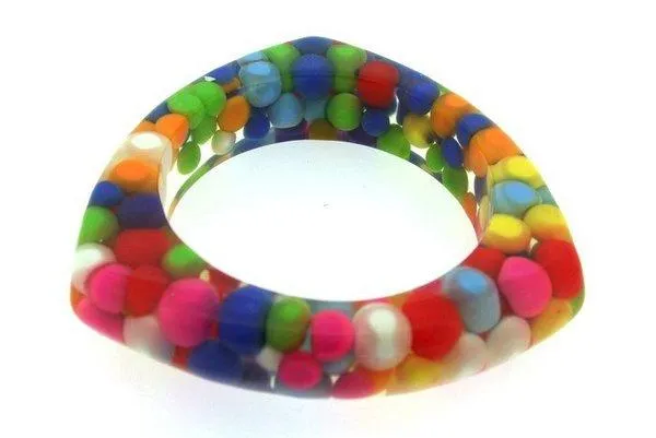 Acrylic Multi Coloured  Bangle Bracelet
