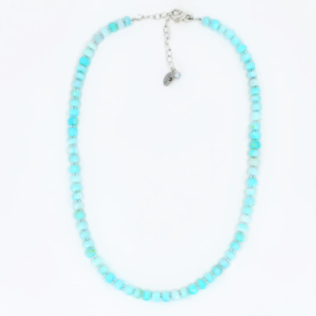 Blue Peruvian Opal Gemstone Necklace