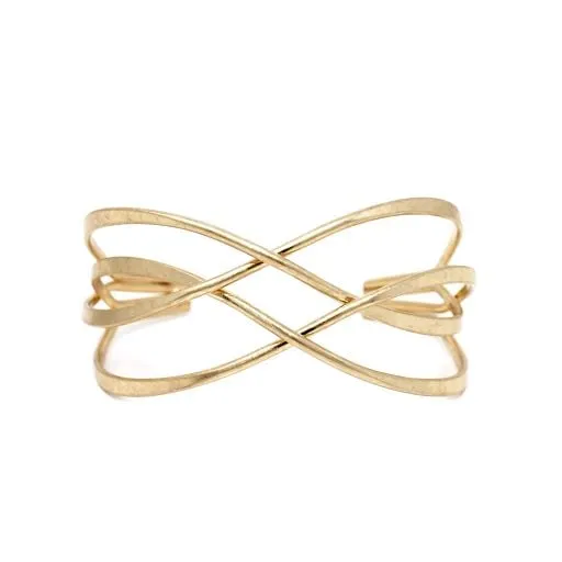 Criss Cross Cuff Bracelet - Gold
