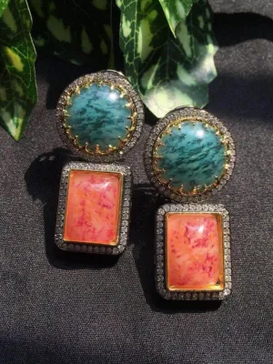 Multicolor Doublette Stone Earrings
