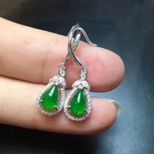 Natural Jade Earrings Jadeite Earrings NEG31