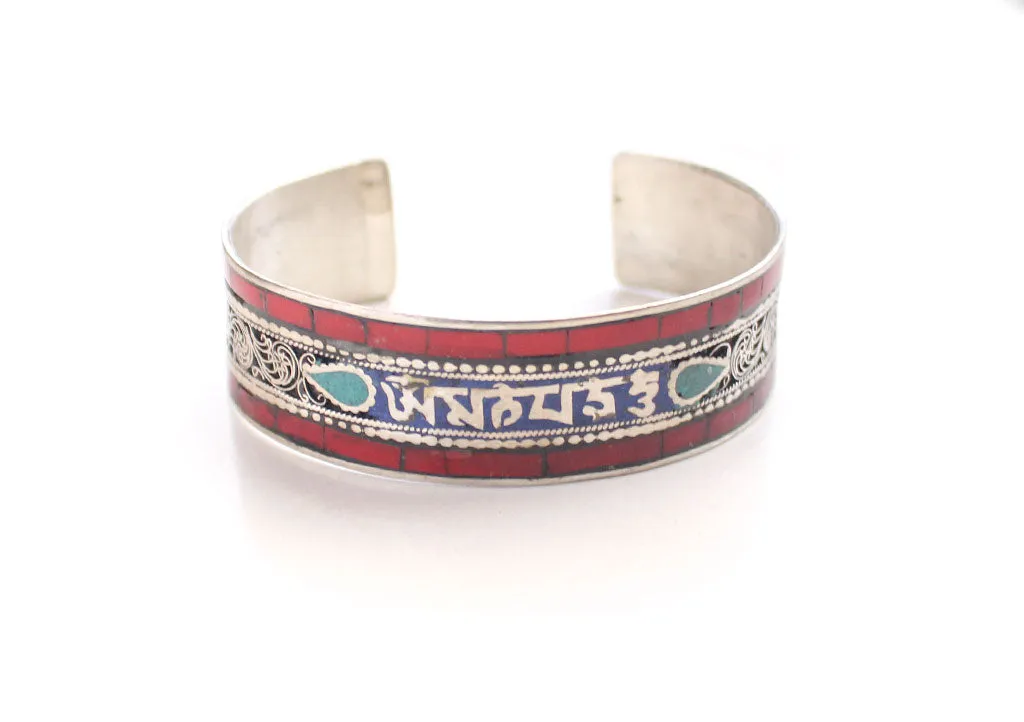 Om Mani Mantra Encarved Tibetan Wrist Bracelet