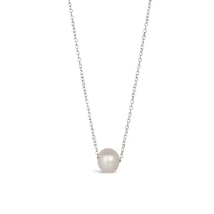 Pearl Chain Necklace | Ivory - Silver
