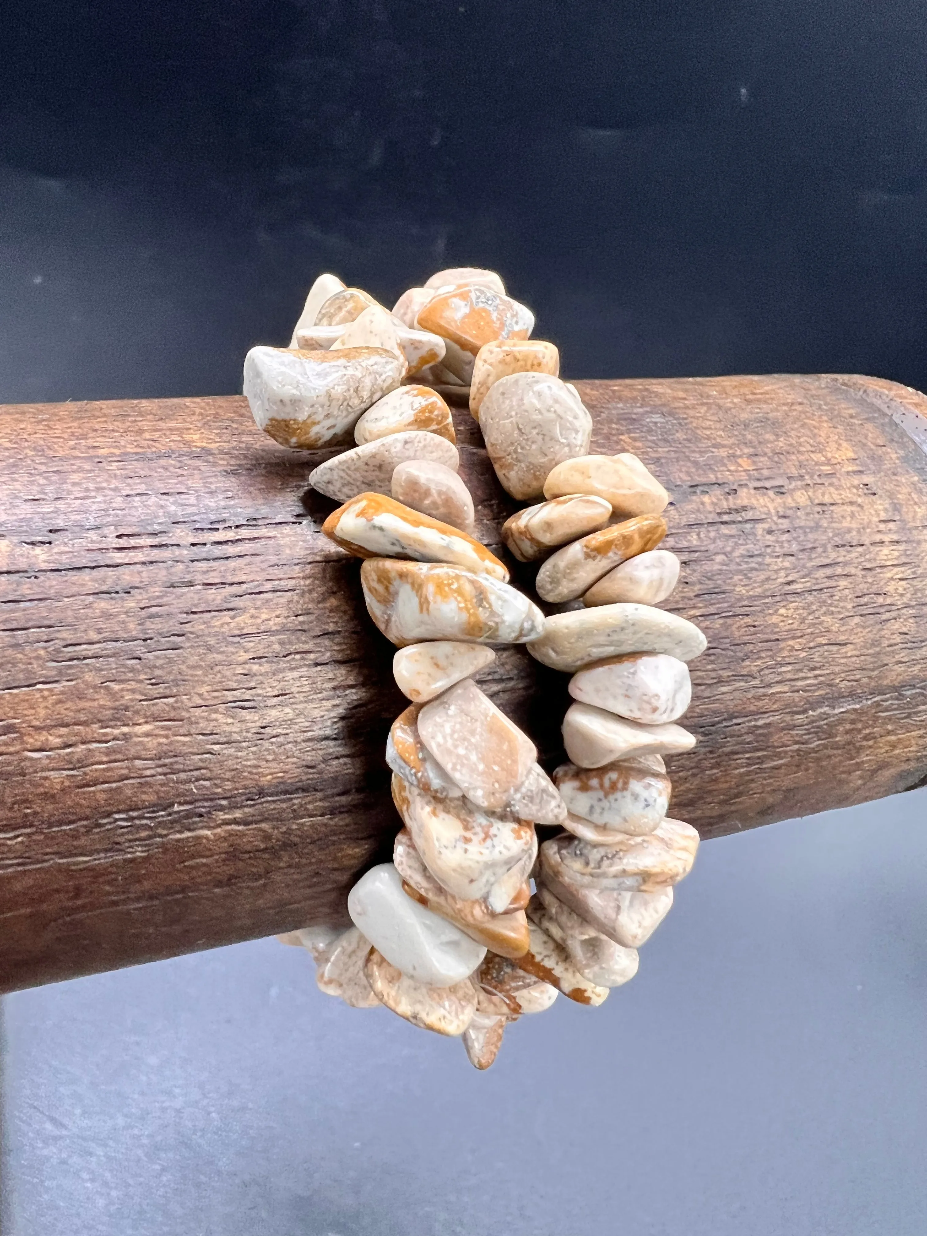 Picture Jasper Crystal Chip Bracelet