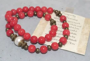 Praols Story Bracelets Coral Prosperity Mala Bead Bracelet