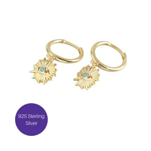 Protective Eye Hoop Earrings in Gold