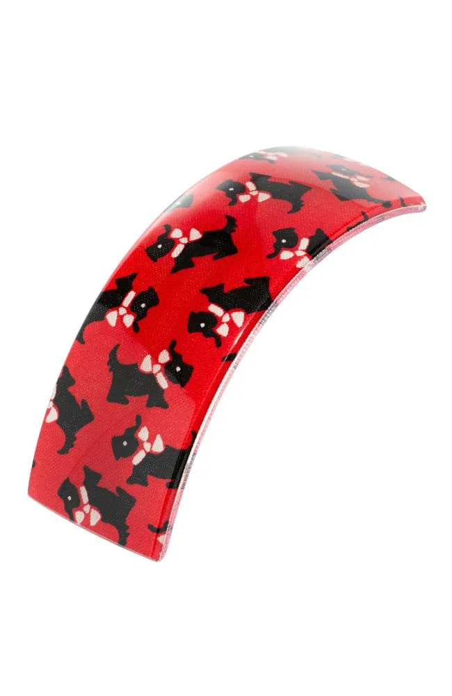 Rectangle Volume Barrette - Scottie Dog