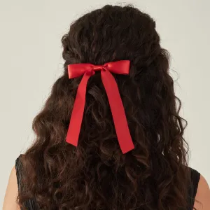 Red Long Satin Bow