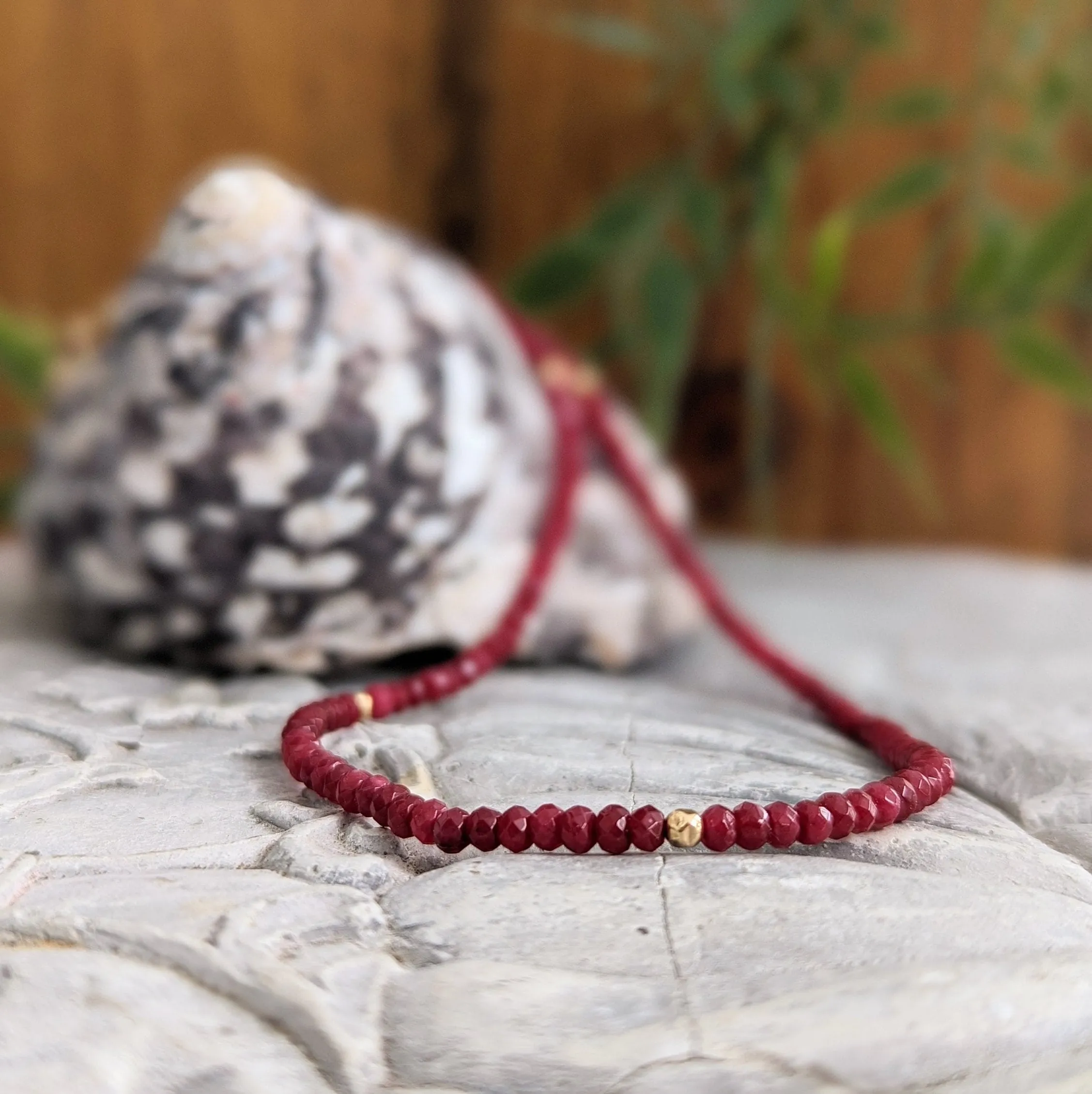 Ruby beaded necklace