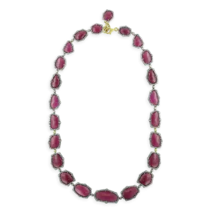 Ruby Slices & Diamond Necklace