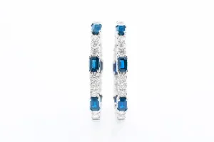 Sapphire and Diamond Hoop Earring