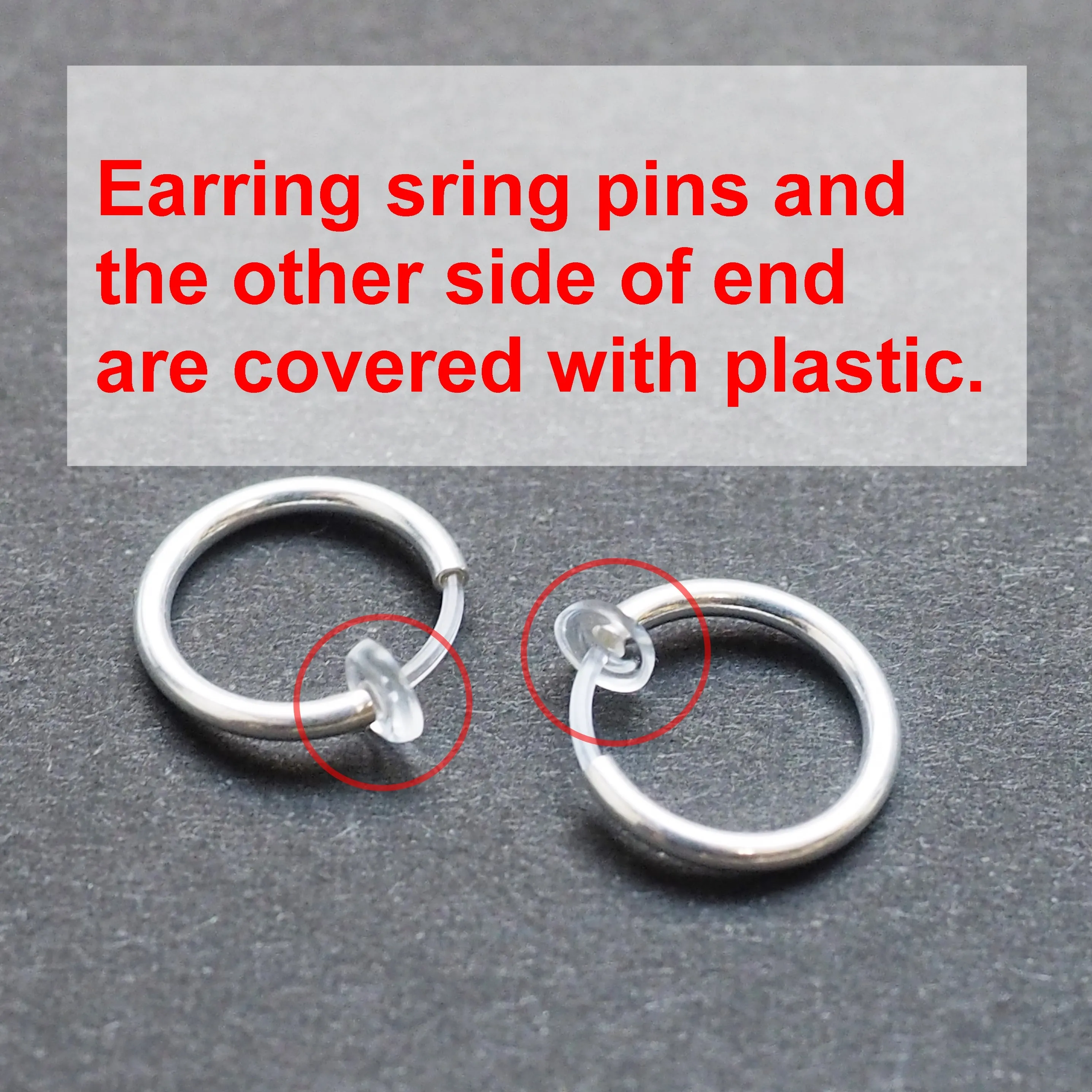 Silver Ball Invisible Clip On Hoop Earrings