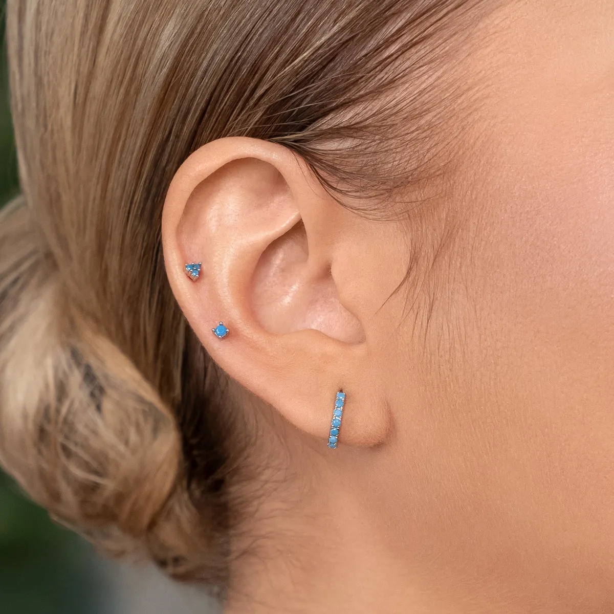 Silver Turquoise Earring Set