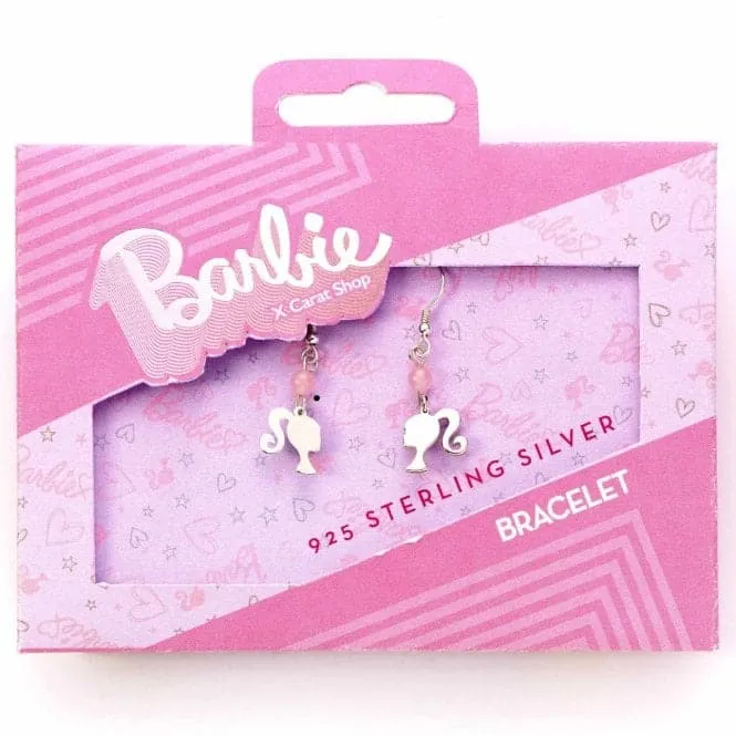 Sterling Silver Silhouette Rose Quartz Drop Earrings BMSDE0025