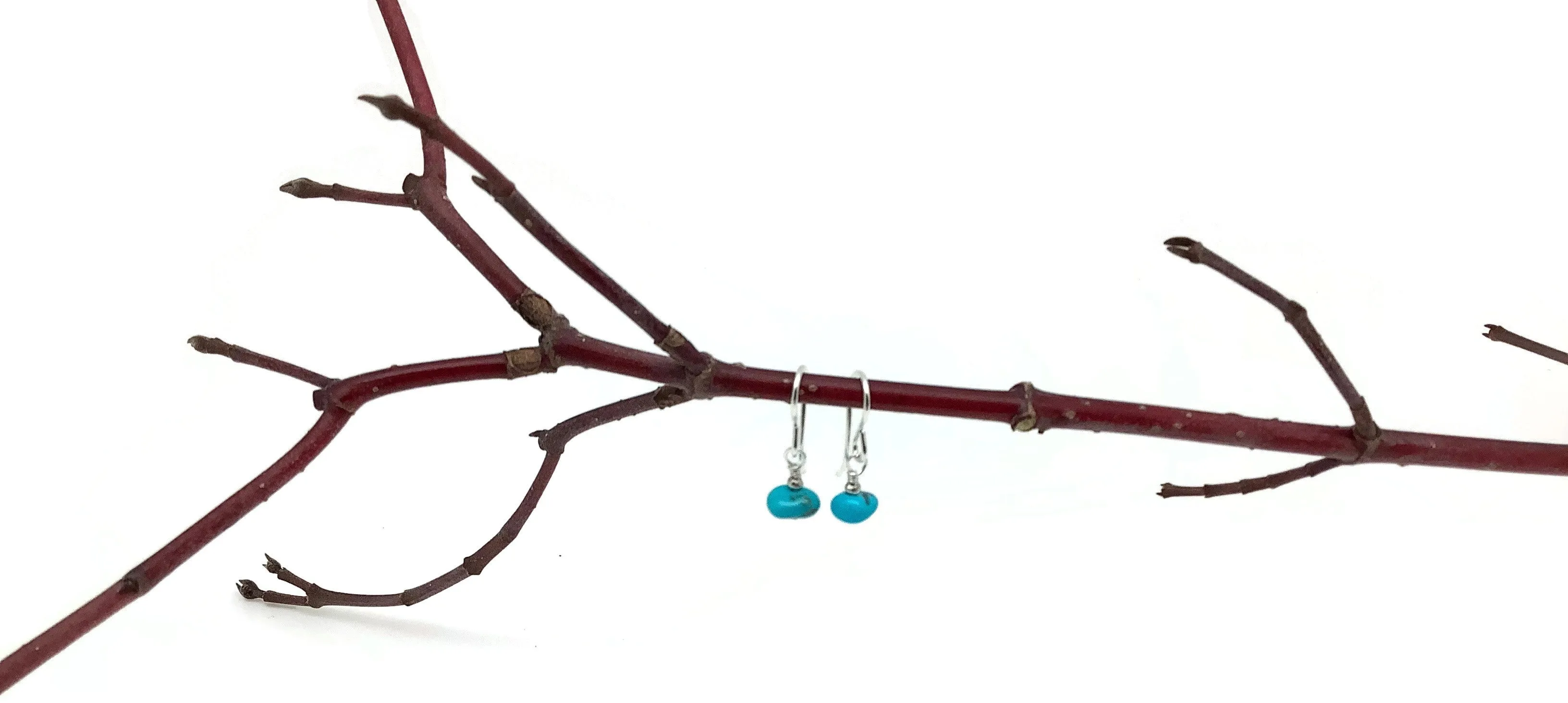 Tiny Stone Nugget Earrings