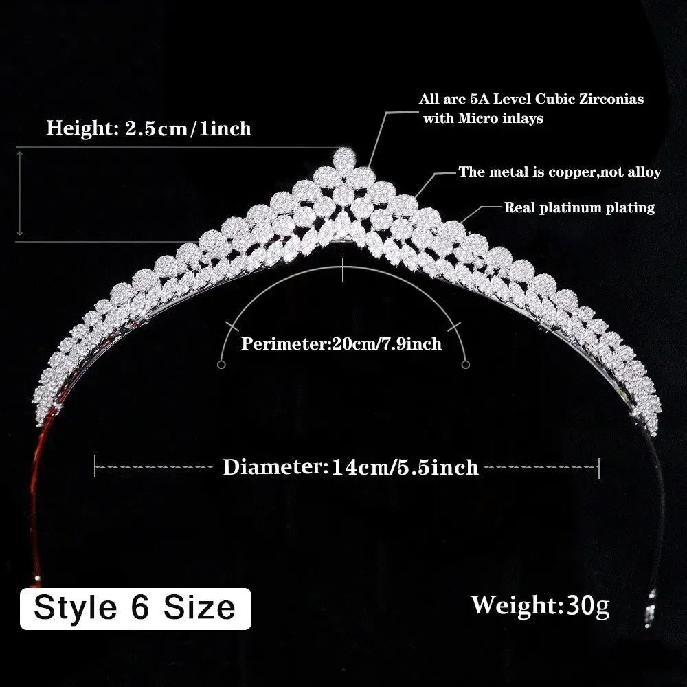 Wedding Bride Crowns Zircon Diadem Arab Tiaras