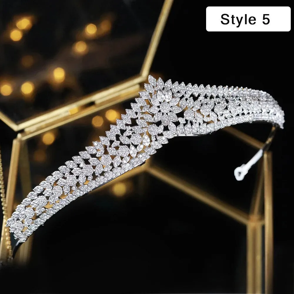 Wedding Bride Crowns Zircon Diadem Arab Tiaras