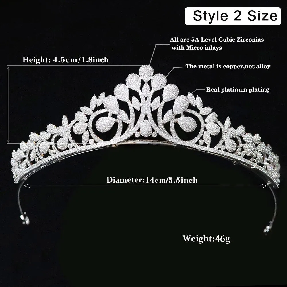 Wedding Bride Crowns Zircon Diadem Arab Tiaras