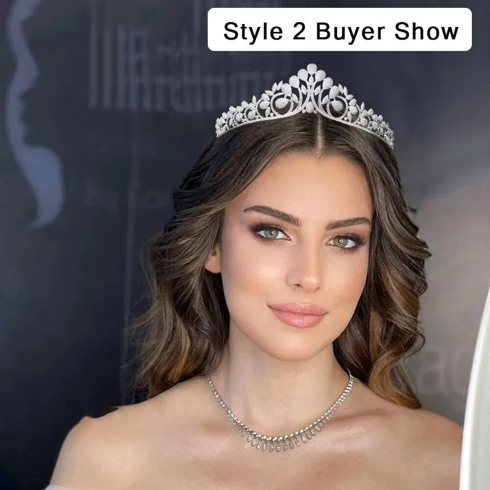 Wedding Bride Crowns Zircon Diadem Arab Tiaras